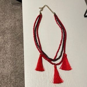 Necklace - red and brown